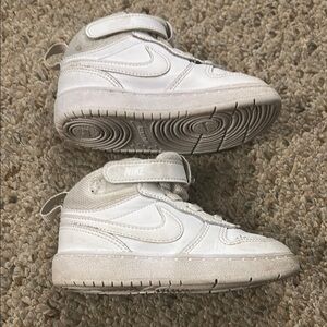 Nike White High-Top Sneakers with Leather Upper